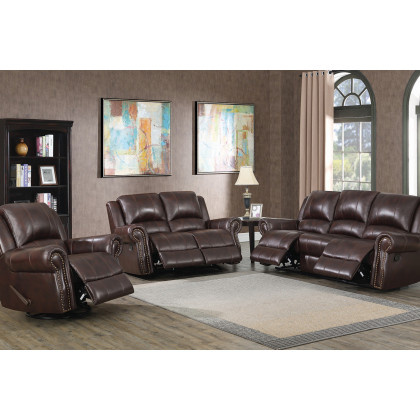 Coaster Sir Rawlinson Nailhead Trim Glider Loveseat - Dark Brown