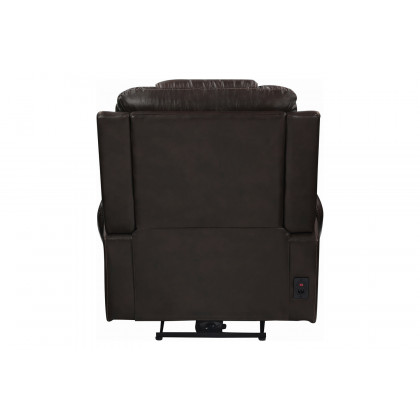 Coaster - North Cushion Back Power Glider Recliner in Dark Brown