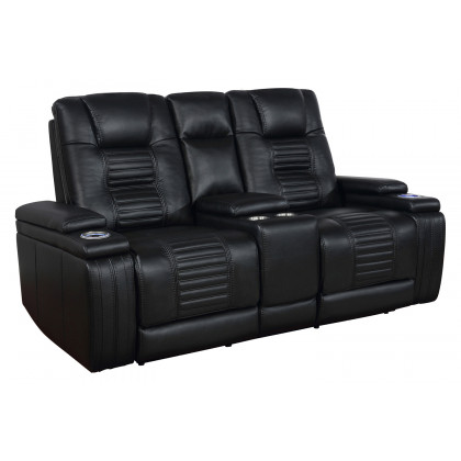 Coaster - Zane Upholstered Dual Power Sofa in Black