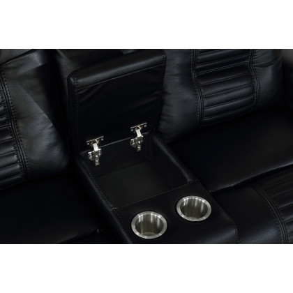 Coaster - Zane Upholstered Dual Power Loveseat in Black
