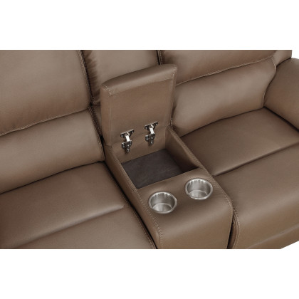 Coaster Breton Upholstered Tufted Living Room Set - Mocha Brown