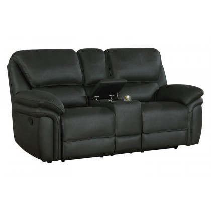 Coaster Breton Upholstered Tufted Living Room Set with Recliner - Dark Charcoal