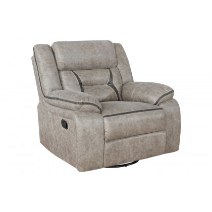 Coaster Greer Upholstered Tufted Living Room Set with Glider Recliner - Taupe