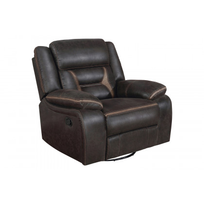 Coaster Greer Upholstered Tufted Living Room Set with Glider Recliner - Dark Brown