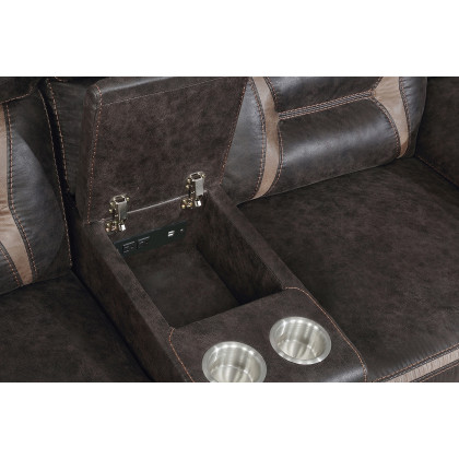 Coaster Greer Upholstered Tufted Living Room Set with Glider Recliner - Dark Brown