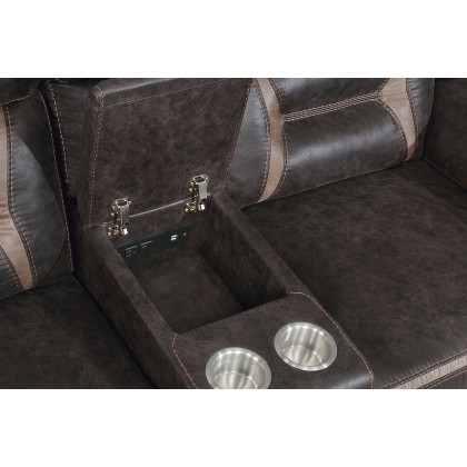 Coaster Greer Upholstered Tufted Back Glider Loveseat - Dark Brown