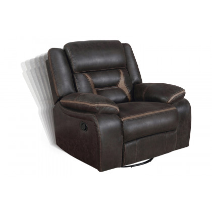 Coaster Greer Upholstered Tufted Back Glider Recliner - Dark Brown