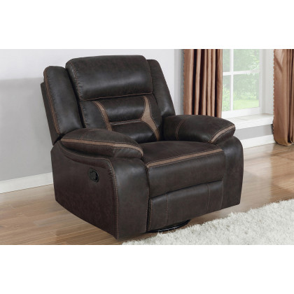 Coaster Greer Upholstered Tufted Back Glider Recliner - Dark Brown