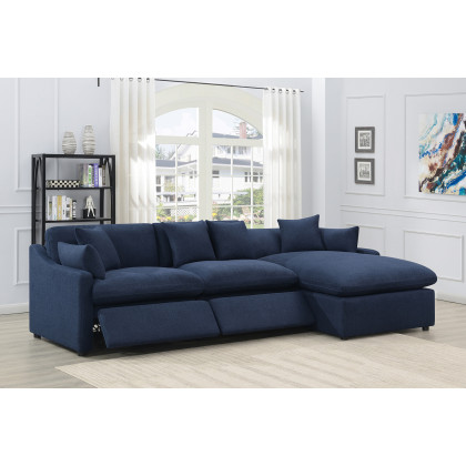 Coaster Destino 3-Piece Modular Power Sectional - Midnight Blue