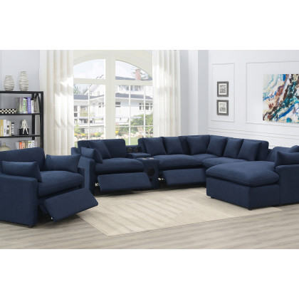 Coaster Destino 6-Piece Modular Power Sectional - Midnight Blue