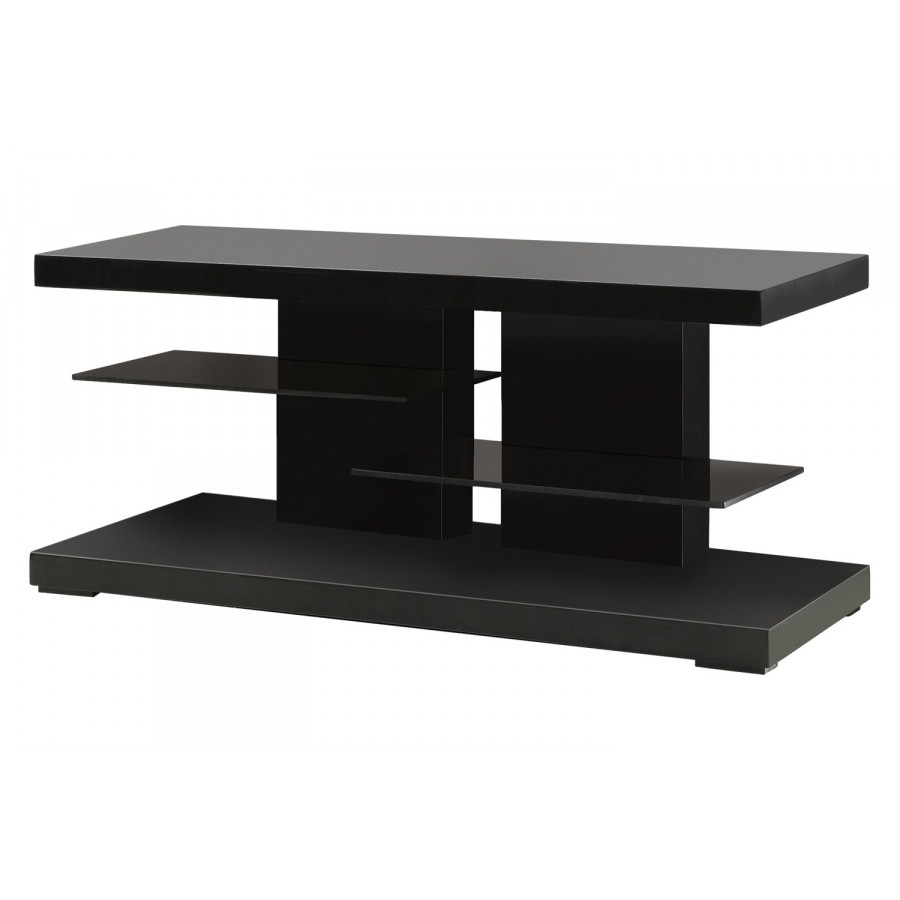 Coaster 2-Shelf TV Console - Glossy Black