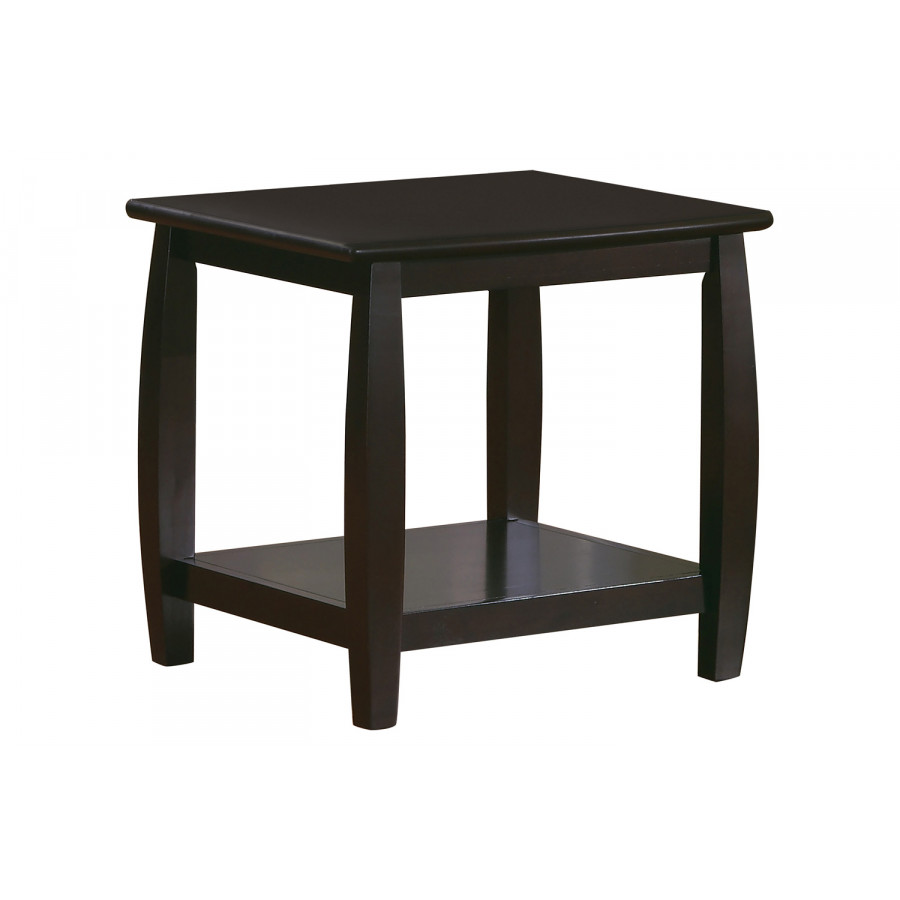 Coaster - Square End Table With Bottom Shelf in Espresso