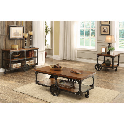 Coaster - Roy Sofa Table With 2-Shelf in Rustic Brown