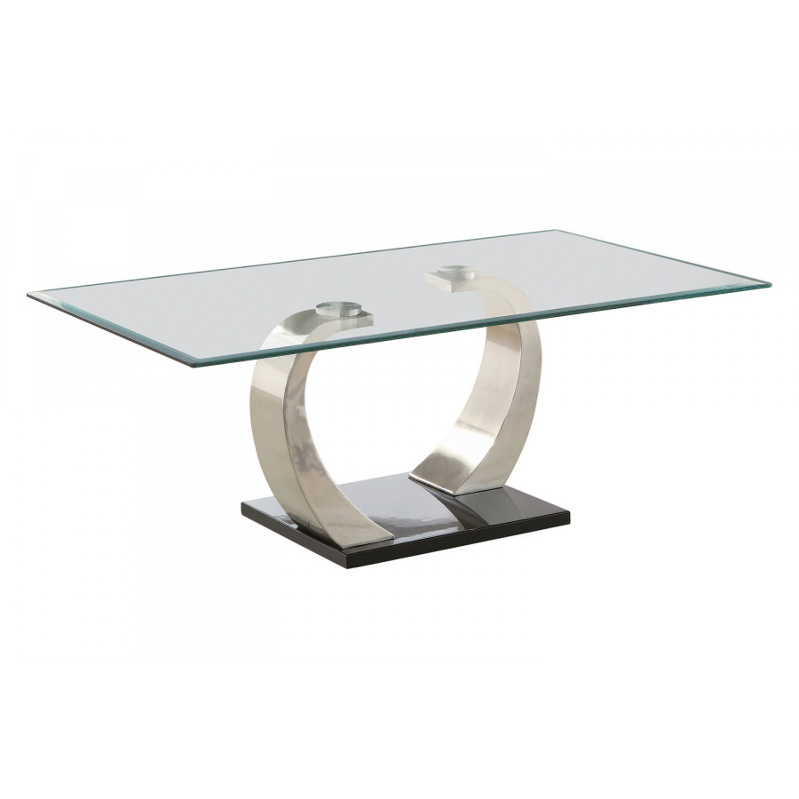 Coaster - Willemse Glass Top Coffee Table in Clear/Satin