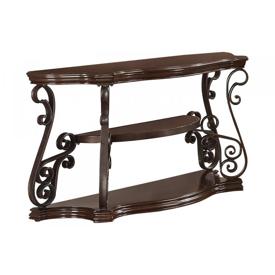 Coaster - Sir Rawlinson Sofa Table in Deep Merlot/Clear