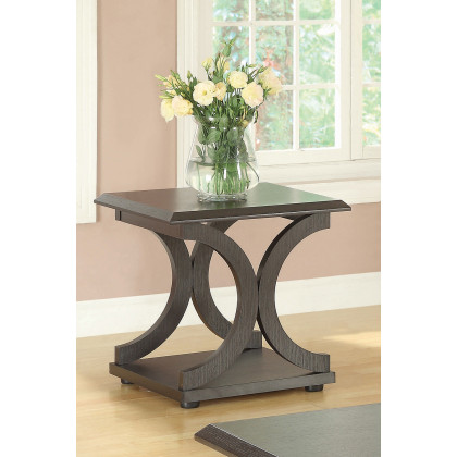 Coaster - C-Shaped Base End Table in Cappuccino