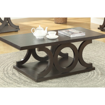 Coaster - C-Shaped Base Coffee Table in Cappuccino
