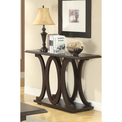 Coaster - C-Shaped Base Sofa Table in Cappuccino