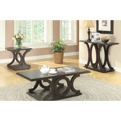 Coaster - C-Shaped Base Sofa Table in Cappuccino