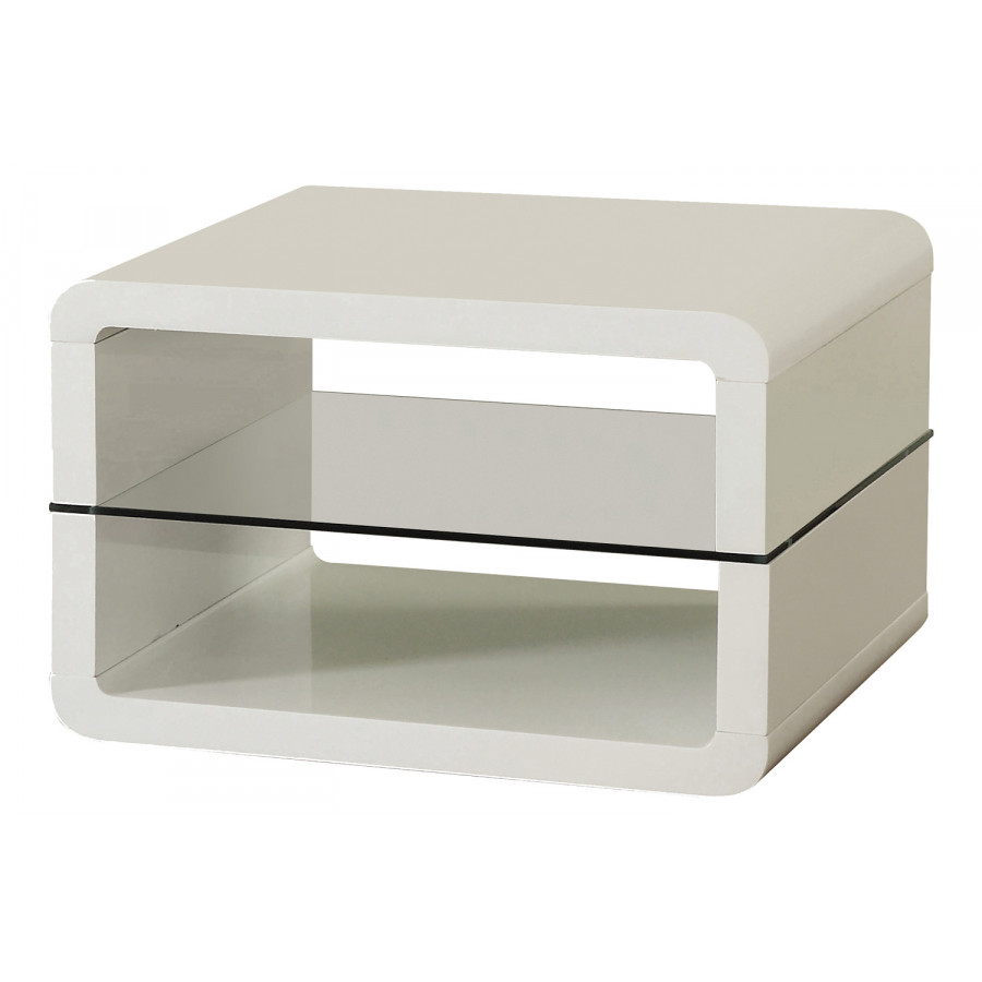 Coaster - Square 2-Shelf End Table in Glossy White