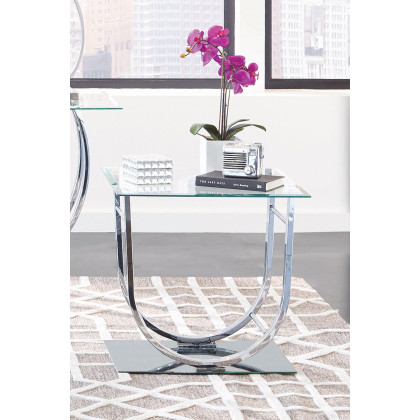Coaster - U-Shaped End Table in Chrome