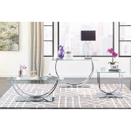 Coaster - U-Shaped Sofa Table in Chrome