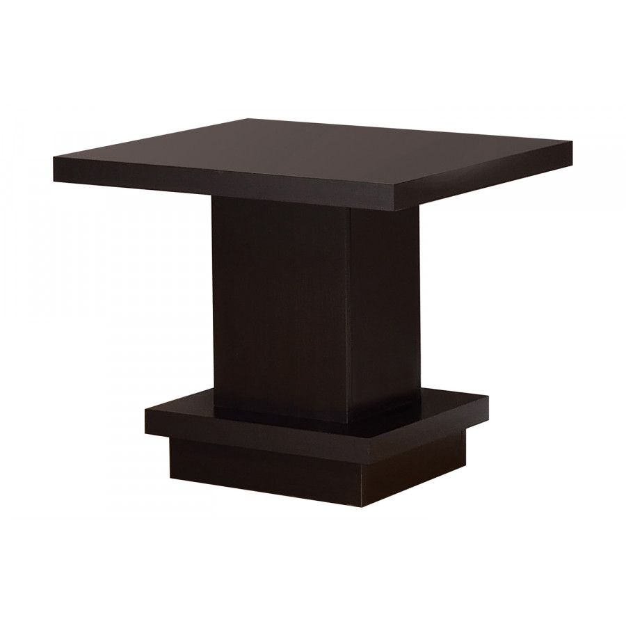 Coaster - Pedestal Square End Table in Cappuccino