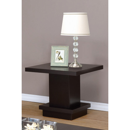 Coaster - Pedestal Square End Table in Cappuccino