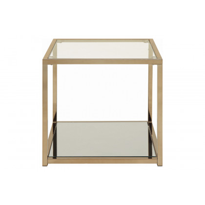 Coaster - End Table With Mirror Shelf in Chocolate Chrome