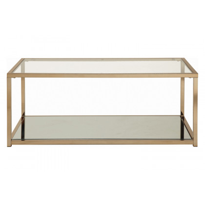 Coaster - Coffee Table With Mirror Shelf in Chocolate Chrome