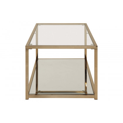 Coaster - Coffee Table With Mirror Shelf in Chocolate Chrome