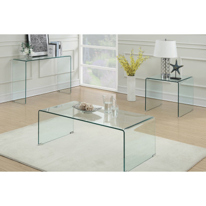 Coaster - Rectangular Sofa Table in Clear