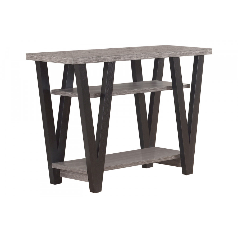 Coaster - V-Shaped Sofa Table in Black/Antique Gray