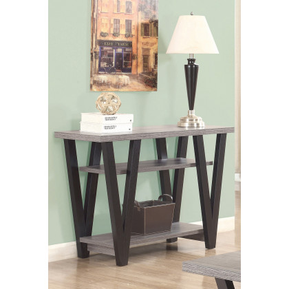 Coaster - V-Shaped Sofa Table in Black/Antique Gray