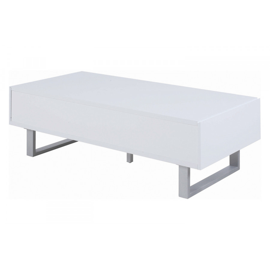 Coaster - 2-Drawer Coffee Table in High Glossy White