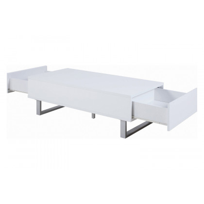 Coaster - 2-Drawer Coffee Table in High Glossy White