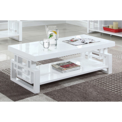 Coaster - Rectangular Coffee Table in High Glossy White