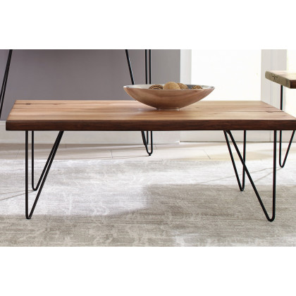 Coaster - Coffee Table With Hairpin Legs in Natural Honey/Gunmetal