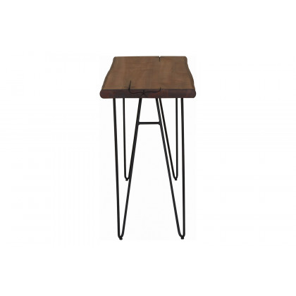 Coaster - Sofa Table With Hairpin Legs in Natural Honey/Gunmetal