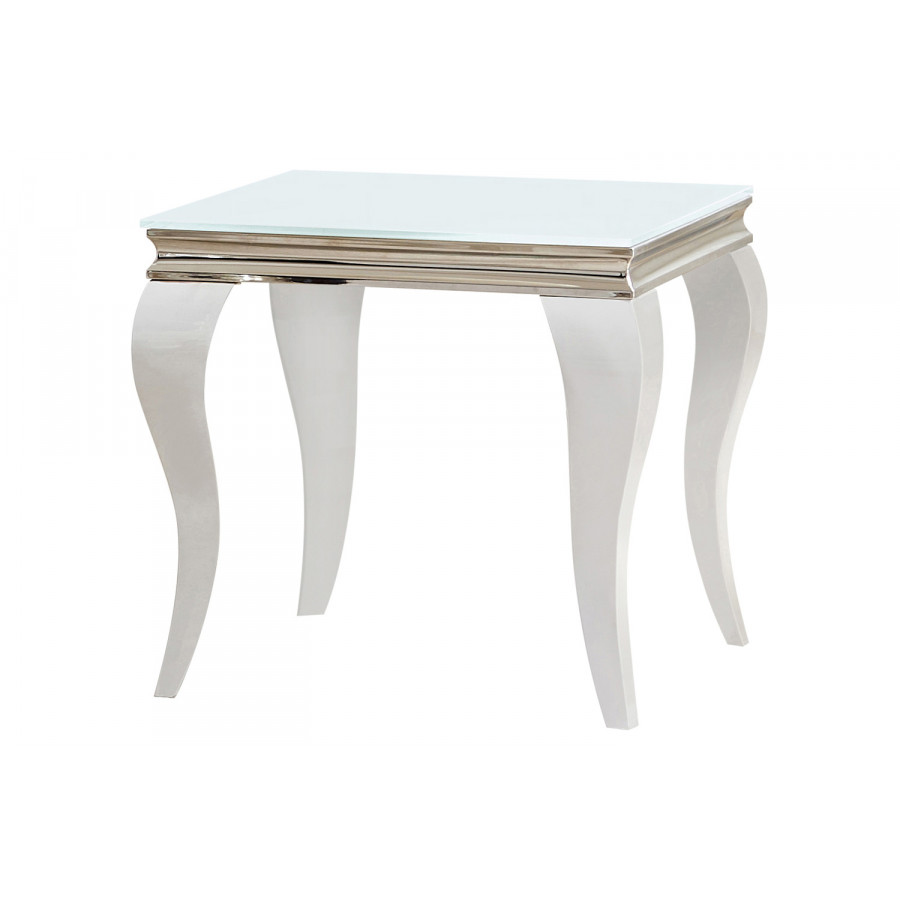 Coaster - Delilah Square End Table in White/Chrome