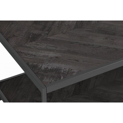Coaster - Beckley Chevron End Table in Rustic Gray Herringbone