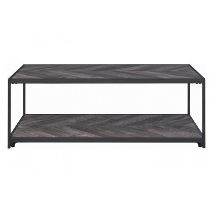 Coaster - Beckley Chevron Coffee Table in Rustic Gray Herringbone