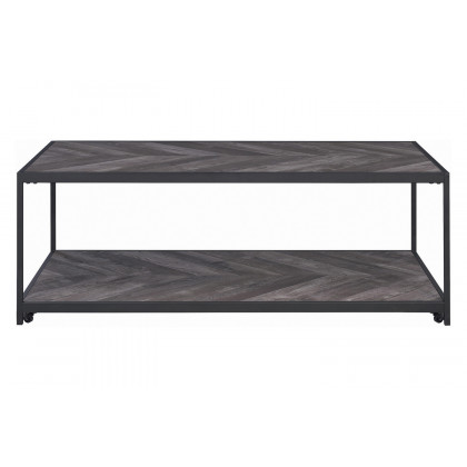 Coaster - Beckley Chevron Coffee Table in Rustic Gray Herringbone