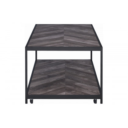 Coaster - Beckley Chevron Coffee Table in Rustic Gray Herringbone