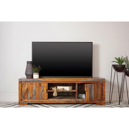 Coaster - 2-Door TV Console in Sheesham Gray