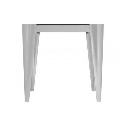 Coaster - Square Glass Top End Table in Silver/Gray