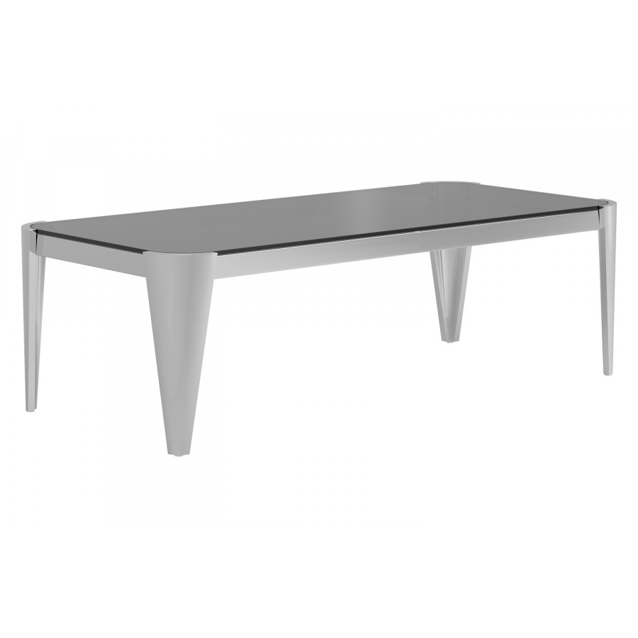 Coaster - Rectangle Glass Top Coffee Table in Silver/Gray