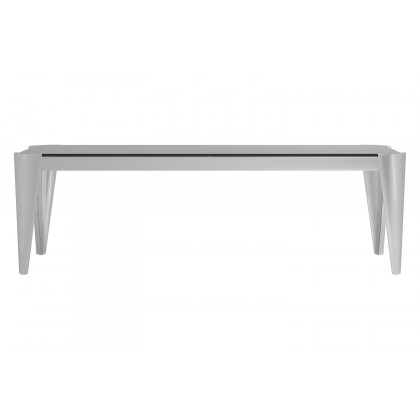 Coaster - Rectangle Glass Top Coffee Table in Silver/Gray