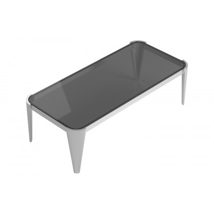 Coaster - Rectangle Glass Top Coffee Table in Silver/Gray
