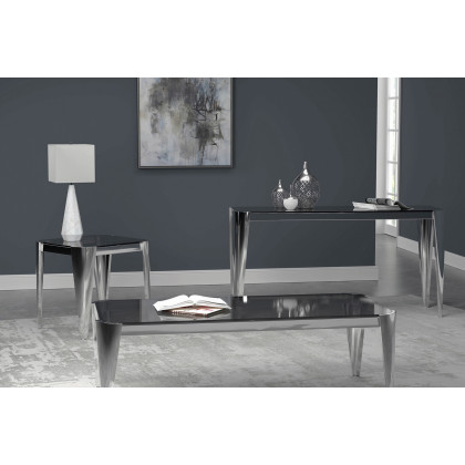 Coaster - Rectangle Glass Top Coffee Table in Silver/Gray